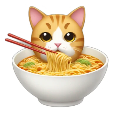cat with ramen sticker