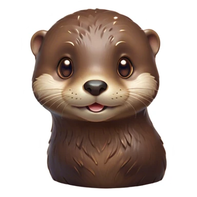 Cinematic Cute Otter Portrait Emoji, Head tilted playfully and inquisitively, featuring a glossy, streamlined brown Fur with a cute, twitching nose and round, sparkling eyes filled with curiosity, Simplified yet irresistibly adorable features, highly detailed, glowing with a warm, friendly glow, high shine, affectionate and sprightly, stylized with a touch of aquatic whimsy, bright and endearing, soft glowing outline, capturing the essence of a mischievous yet loving otter, so playful it feels like it could splash out of the screen and into your arms! sticker