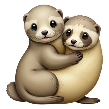 seal hugging ferret  sticker