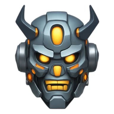 mecha oni mask sticker