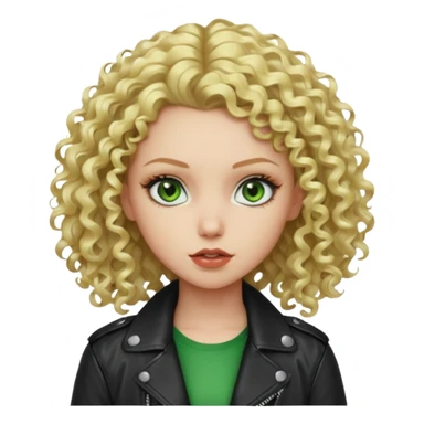 Bad Girl blonde curly Hair 
Green eyes sticker