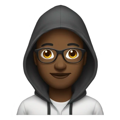A black man with a hood and glasses on sticker