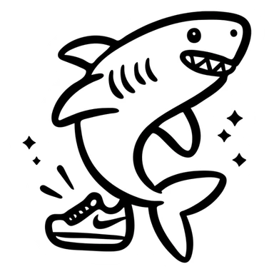 shark wearing Nike shoes sticker