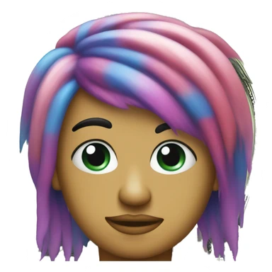 American 50 dollar bill with colorful hair sticker