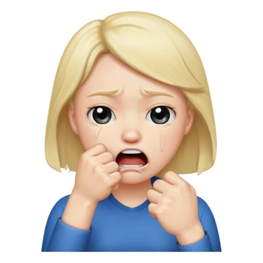 Crying emoji with fist over moth sticker