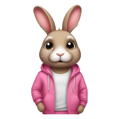 Cute rabbit with pink clothes sticker