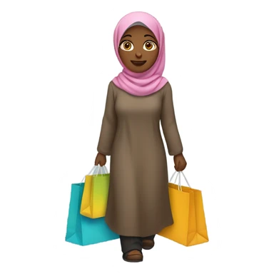 Brown skin hijabi shopping  sticker
