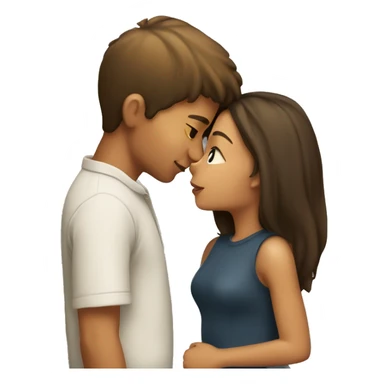 Girl kissing boy sticker