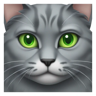 very angry solid gray cat with green eyes sticker
