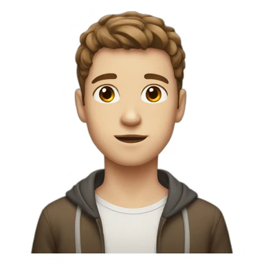 White boy with half brown hair and brown eyes sticker