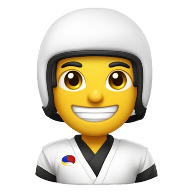 Cara feliz com capacete de taekwondo  sticker