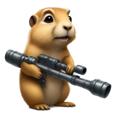 Prairie dog from World of Warcraft holding a bazooka bigger than him sticker