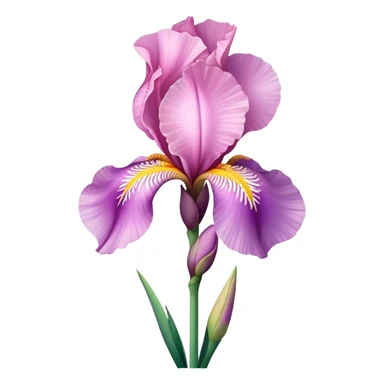 single Pink Iris, straight stem sticker