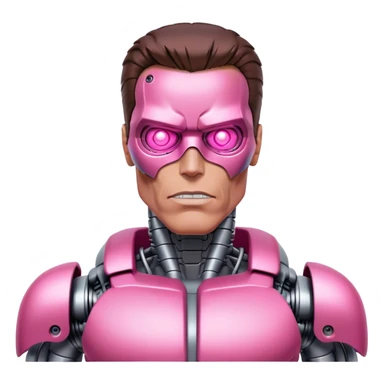 schwarzenegger-looking half robotic half human pink terminator  sticker