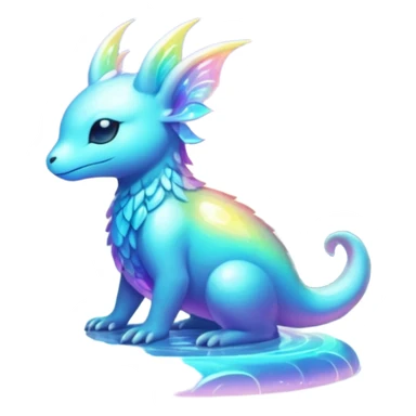 Epic divine complex iridescent aesthetic-Fakémon-creature-scenery sticker