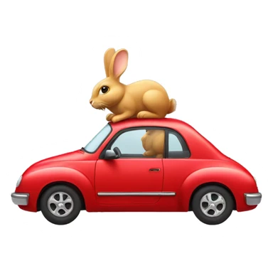 Rabit in the red car sticker