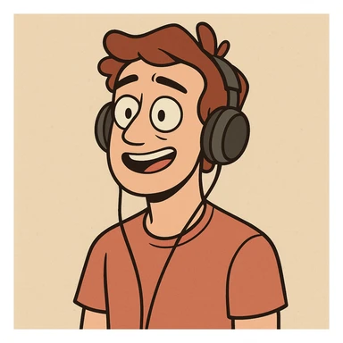 A guy with headphones sticker