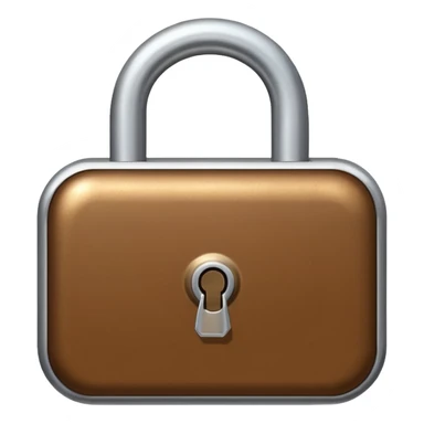 Lock with a brown with a heard white sticker