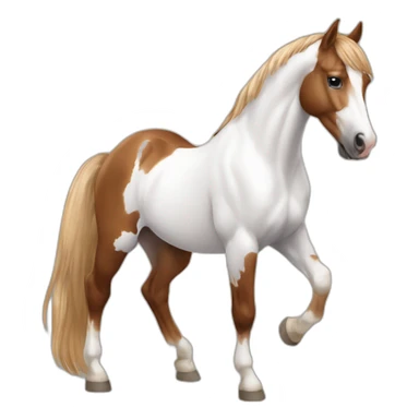 American paint horse brown white with wings sticker