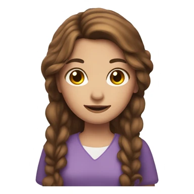 A girl with brown hair and a magic wand sticker