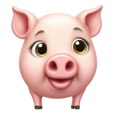 a bloated cute pig sticker