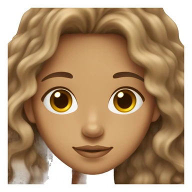 Brown wavy longhaired brown eyed light skin girl sticker