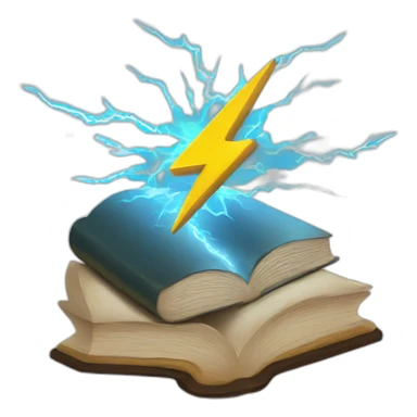 Lightning bolt reading a book sticker
