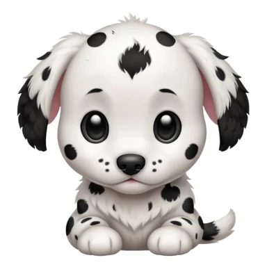 white baby Dalmatian head sticker