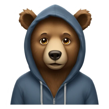 bear wearing a hoodie  sticker
