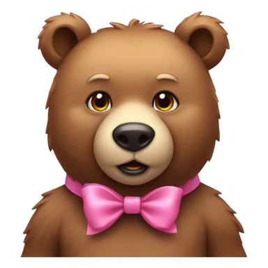 Bear with pink bow sticker
