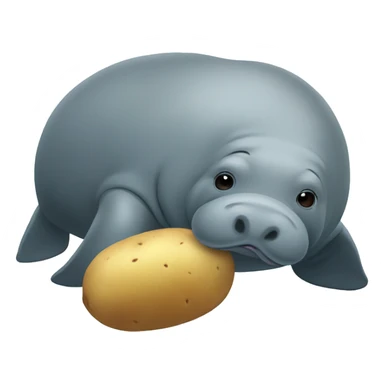manatee with a potato  sticker