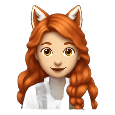 Gerl-redhead-happy-Fox ears sticker