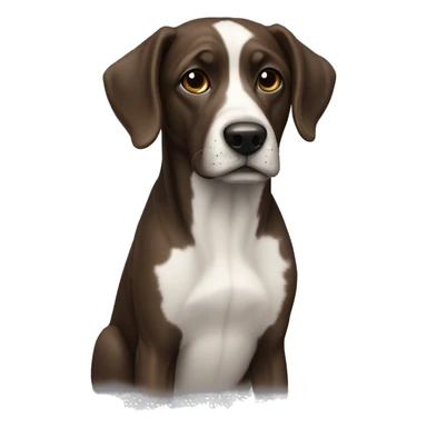 realistic dog portrait full body dark brown ears sticker