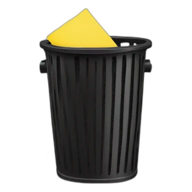 black mesh metal dustbin filled with yellow papers sticker