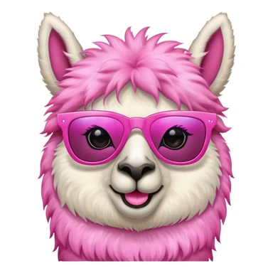 Sassy llama with pink sunglasses  sticker
