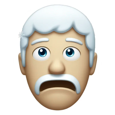 angry pissed off snow covered face with snowflakes  sticker