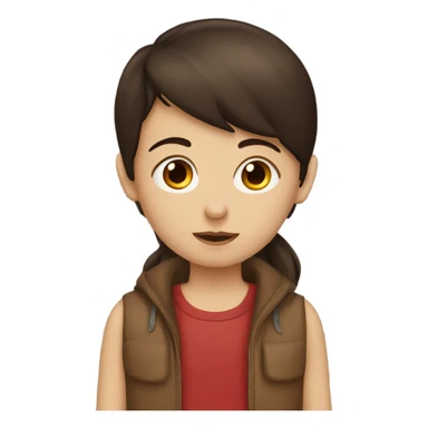 Girl with dark brown hair kissing boy with brown hair sticker