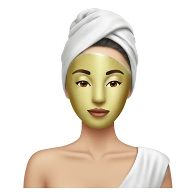 Beautiful lady with face mask spa beauty full face relaxing sticker