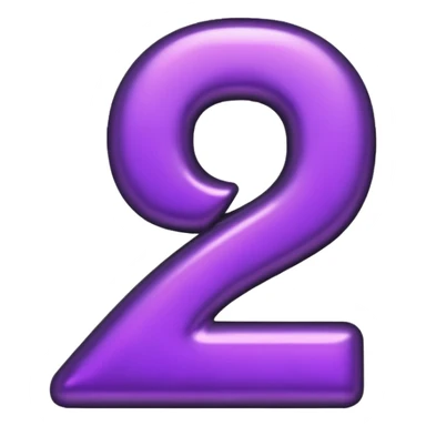 number 2 black and purple sticker