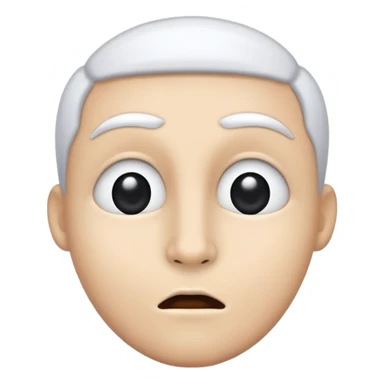 White head with black eyes and mouth  sticker