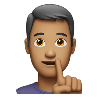 face - man stroking jawline with index finger sticker