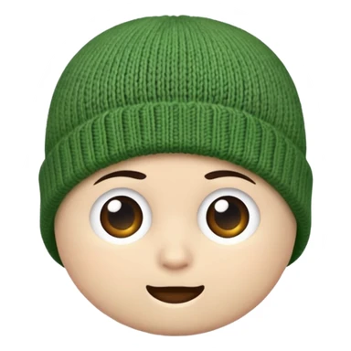 a green beanie sticker