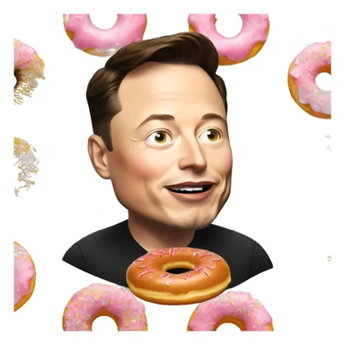 Elon Musk eat donut sticker