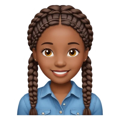 A beautiful black girl with braids sticker