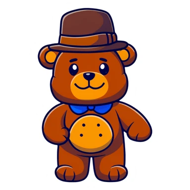 Freddy Fazbear with hat sticker