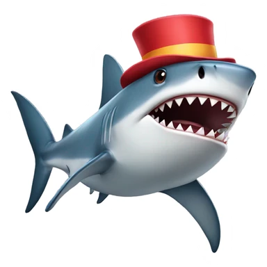 Shark with clown nose sticker
