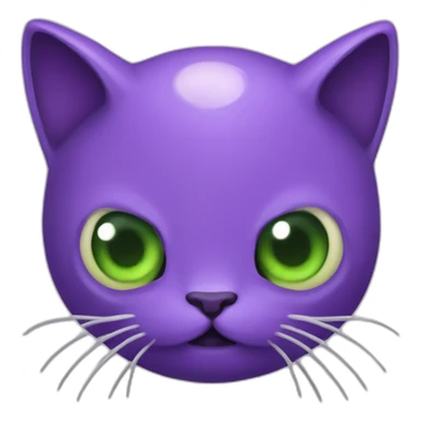 Purple Cathulhu with cat head and tentacle body with heart eyes sticker