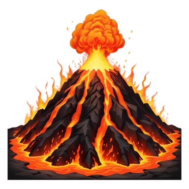 volcano big lava discharge  sticker