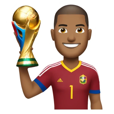 salomon rondon wearing Venezuela adidas t-shirt and holding FIFA world cup sticker
