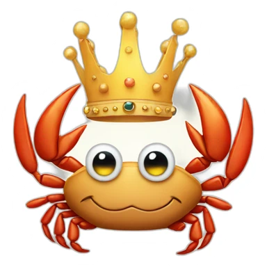 crab wearing crown sticker